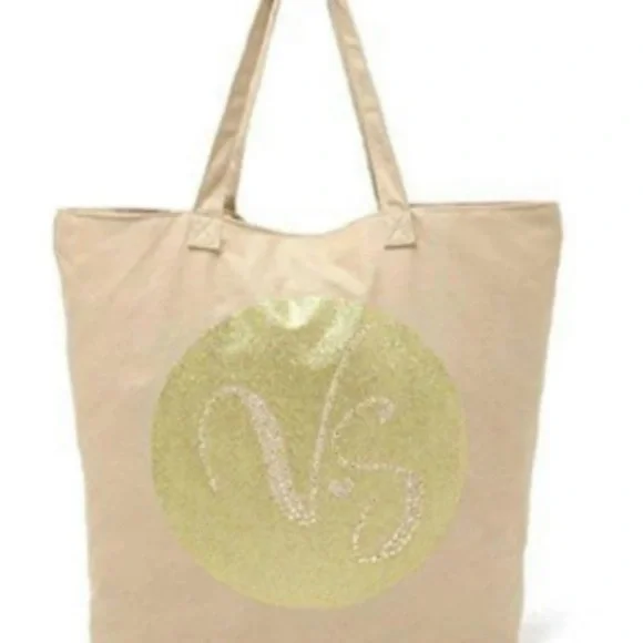 Victoria's Secret Gold and Tan Studded Tote Bag NWT - Picture 2 of 5
